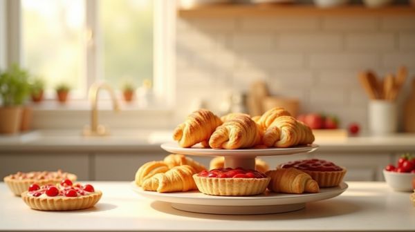 Savourez la pâtisserie créative grâce au plateau tournant pratique